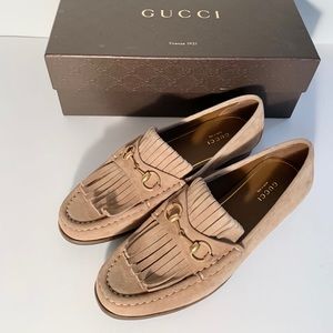 Gucci Horsebit Loafer in Fringed Suede